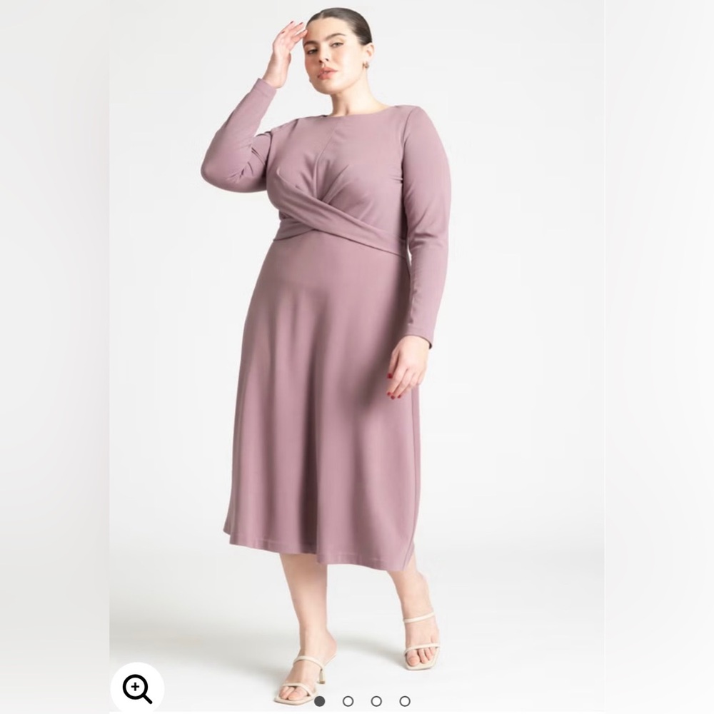 Eloquii Black Long Sleeve Midi Dress